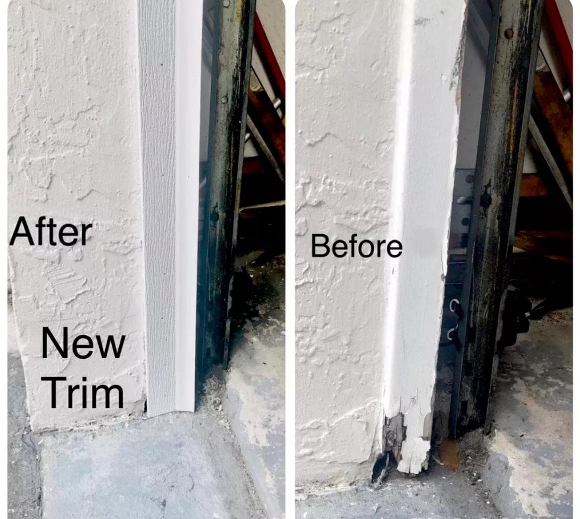 Trim Installation - Before and After