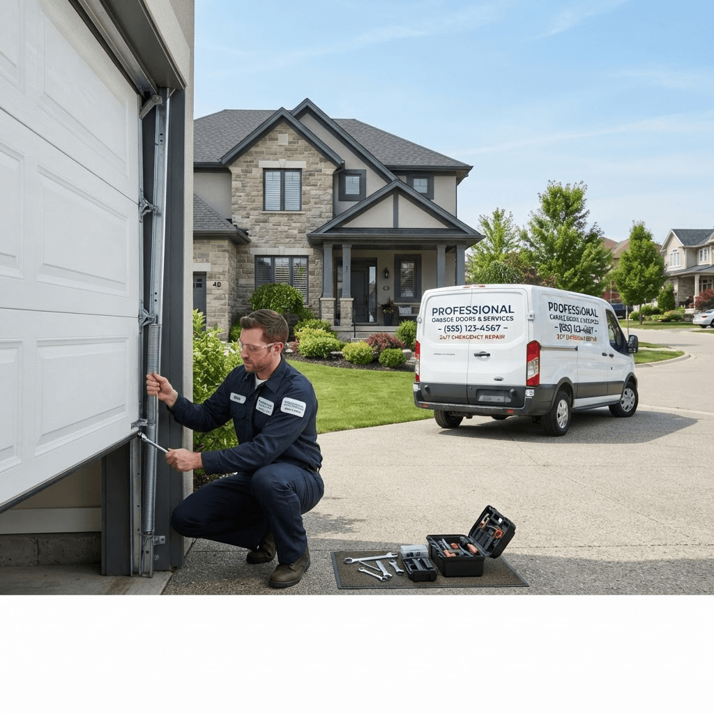 Gate repair technician servicing an automatic driveway gate opener