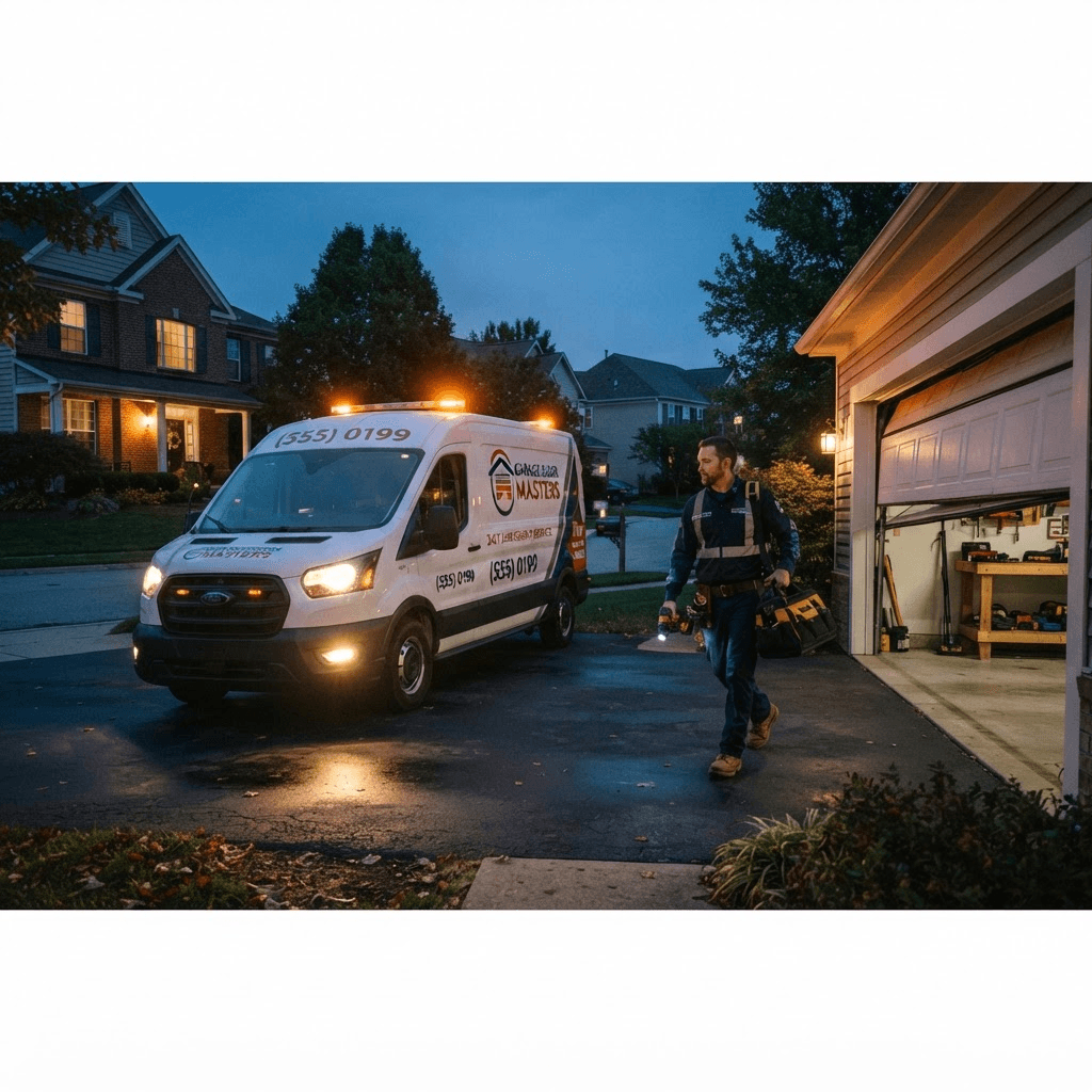 Emergency garage door repair on broken residential door