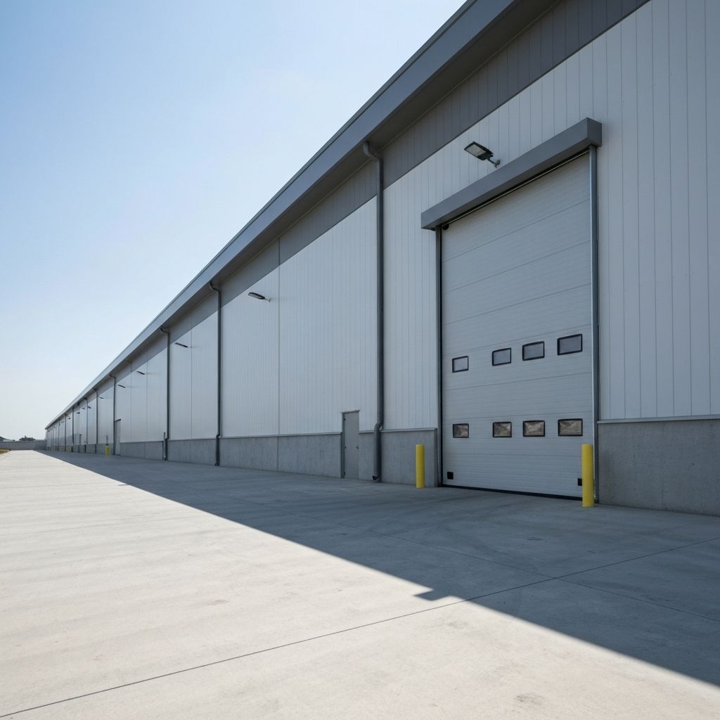 Large commercial warehouse garage door