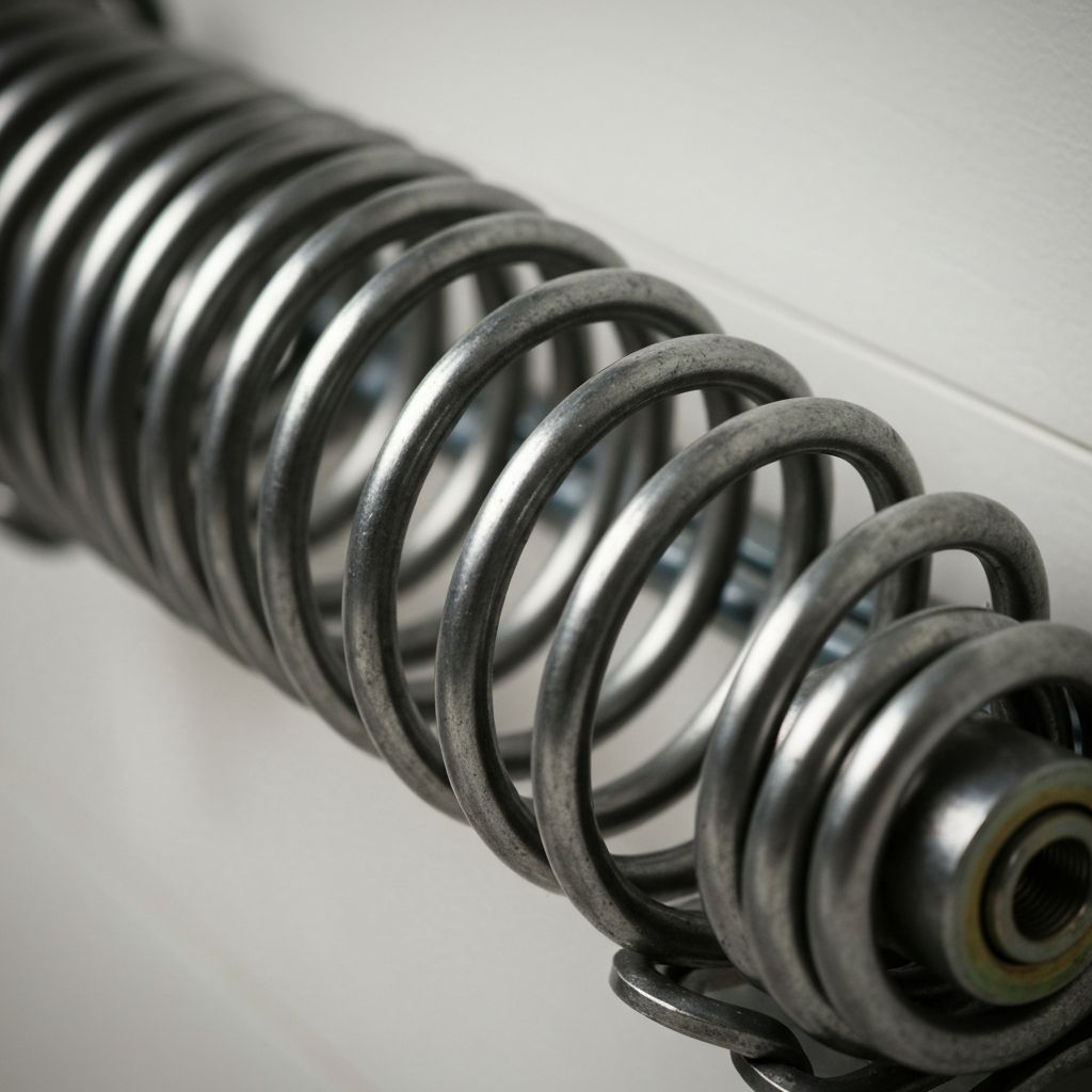 Garage door torsion spring close-up